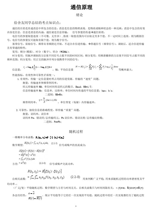 通信原理 考点总结