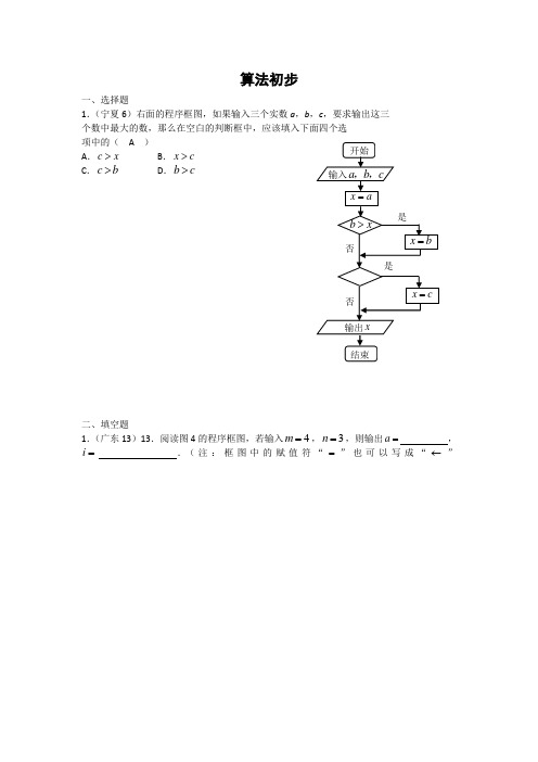 2008年高考试题分类汇编(数学文)—算法初步(2)