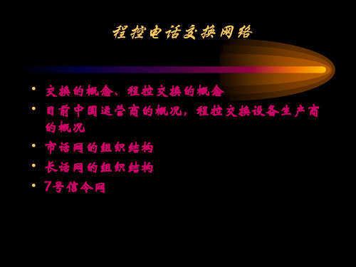 程控电话交换网及其原理