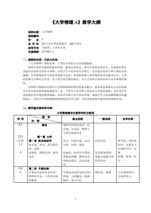 [vip专享]08版大学物理教学大纲
