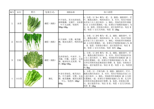 净菜加工标准