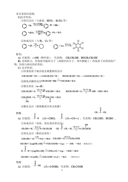 化学选修五烃的衍生物知识点归纳