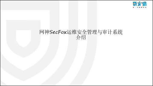 运维安全管理与审计系统主打PPT