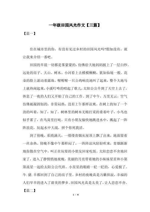 一年级田园风光作文【三篇】
