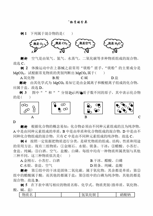 2020年中考化学专题揭秘：物质的分类