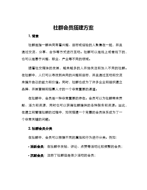社群会员搭建方案