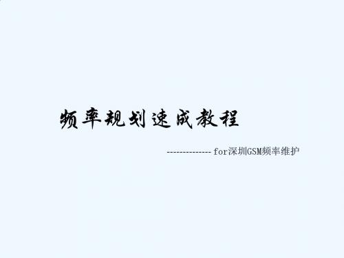 GSM频率规划速成教程