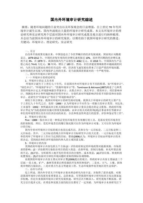 国内外环境审计研究综述