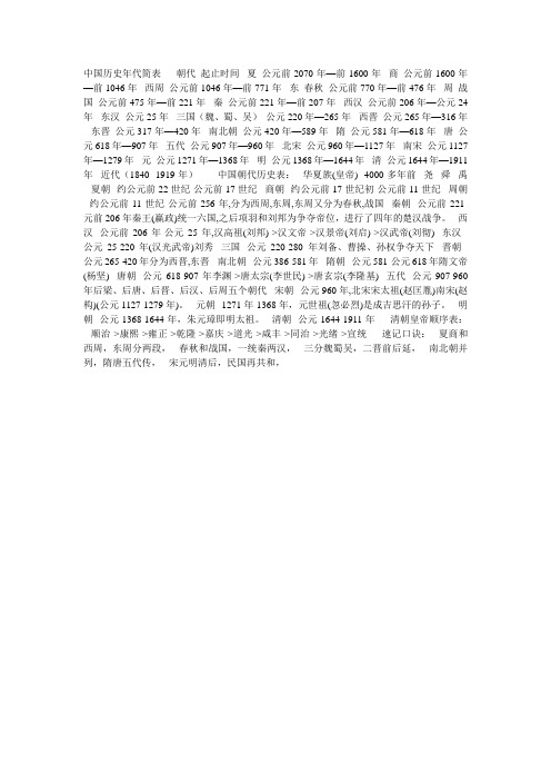 朝代表