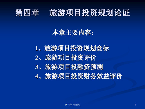 旅游投资分析第四章PPT
