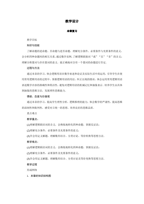 最新人教版高中数学选修2-1第一章《全称量词、存在量词复习》教学设计