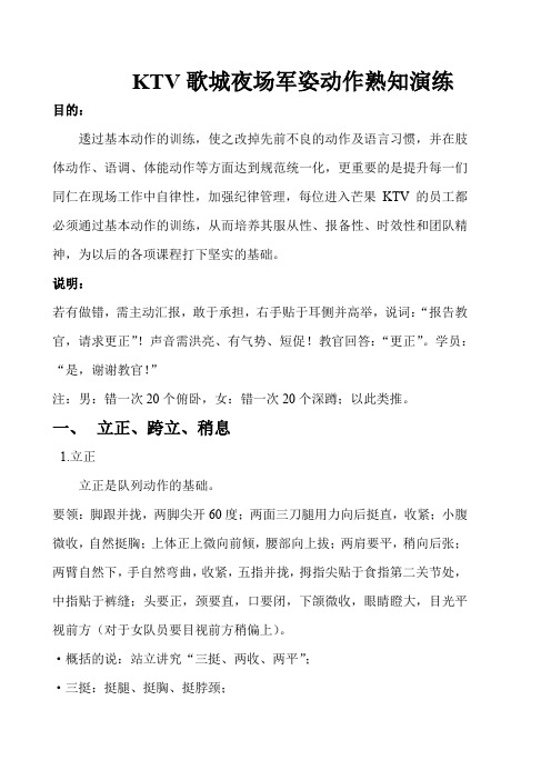 KTV歌城夜场军姿动作熟知演练