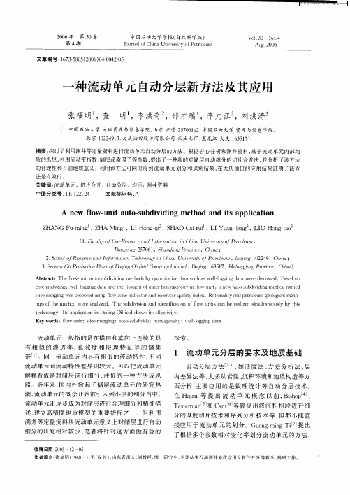 一种流动单元自动分层新方法及其应用