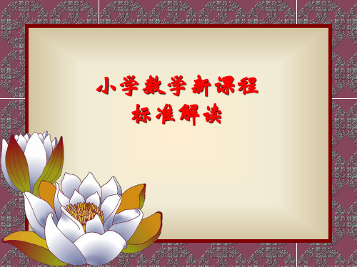 专家讲座：小学数学新课程标准解读幻灯片