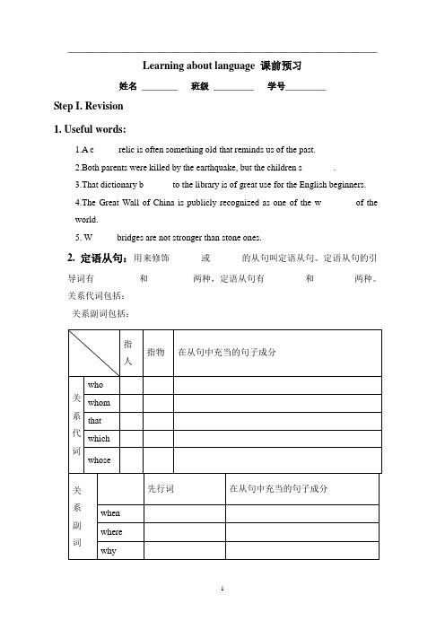 Book2 Unit1Learning about language