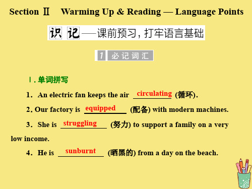 2019_2020学年高中英语Unit2WorkingthelandSectionⅡWarmingUp