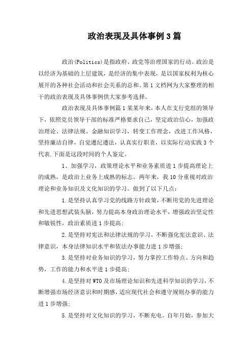政治表现及具体事例3篇