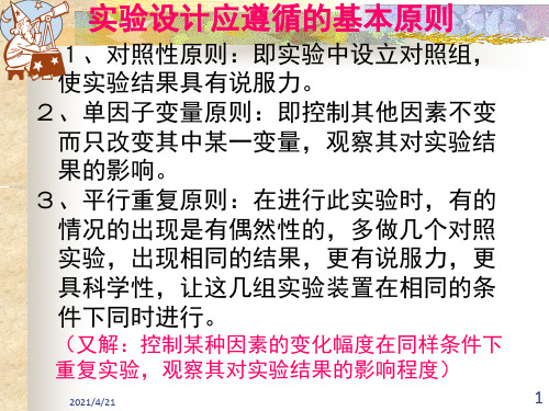 实验设计应遵循的基本原则