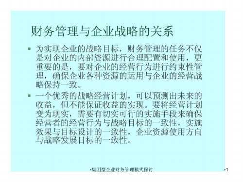 集团型企业财务管理模式探讨课件