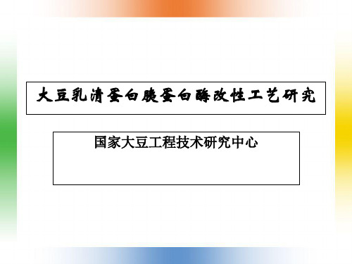 大豆乳清蛋白胰蛋白酶改性工艺研究-PowerPoint