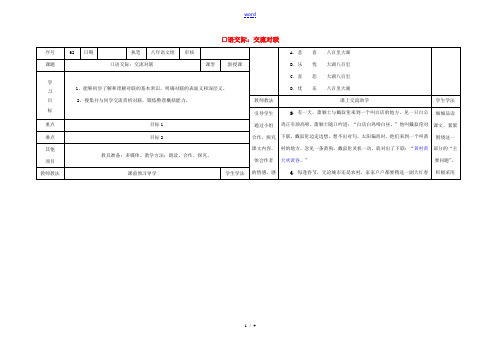八年级语文下册 口语交际 交流对联导学稿 (新版)语文版-(新版)语文版初中八年级下册语文学案