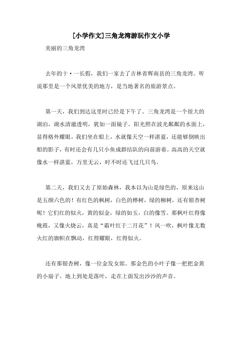 [小学作文]三角龙湾游玩作文小学