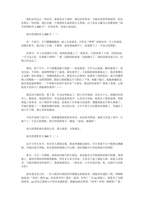 雨中的背影作文600字