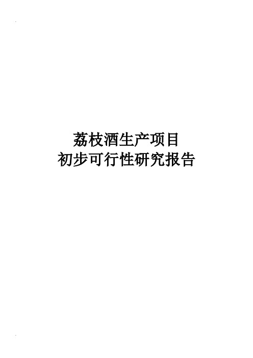 荔枝酒生产项目初步可行性研究报告