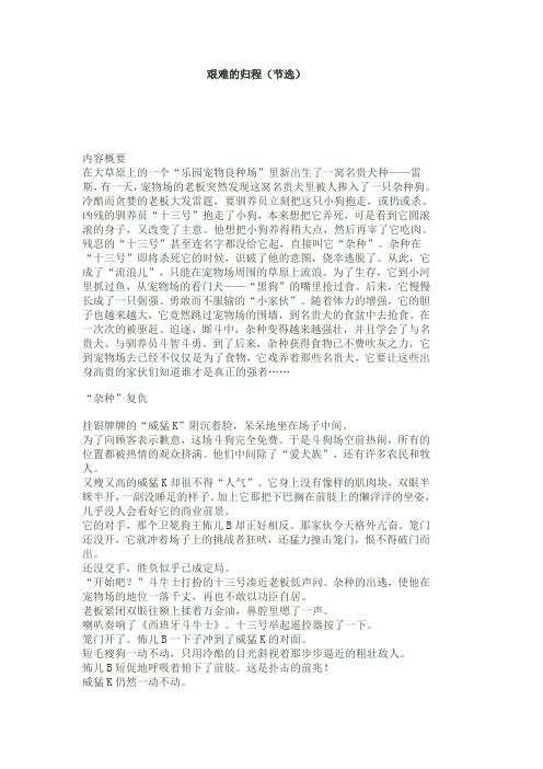 艰难的归程