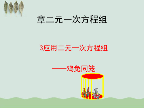 应用二元一次方程组——鸡兔同笼ppt课件