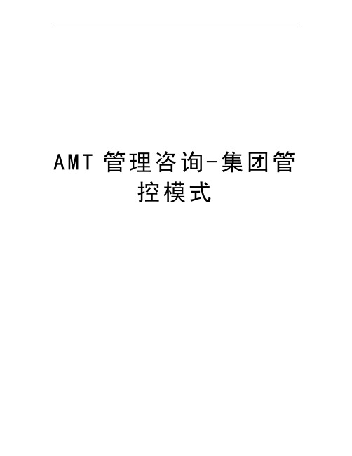 最新amt咨询-集团管控模式