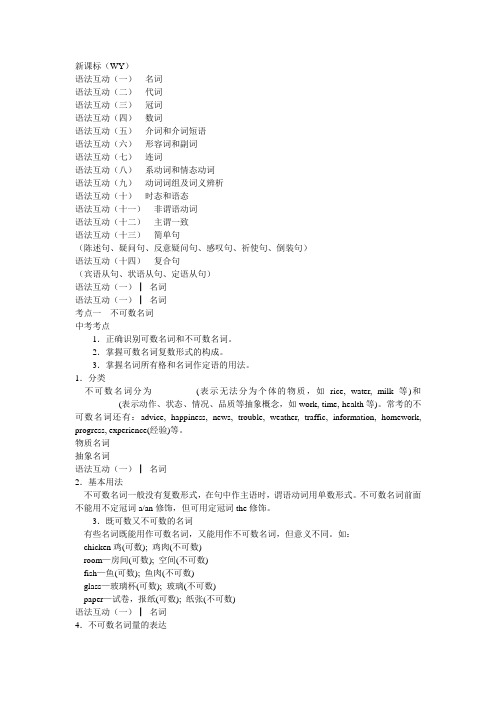 英语中考总复习全资料大全