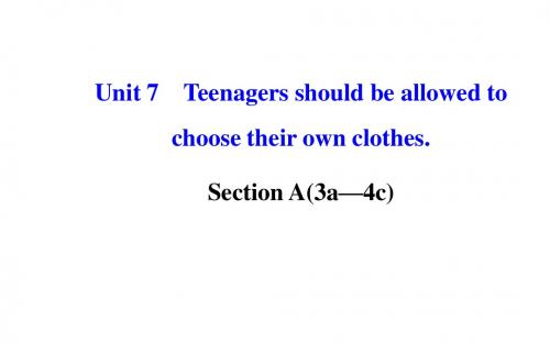 2014年秋九年级英语全册Unit7TeenagersshouldbeUnit7SectionA(3a—4c)