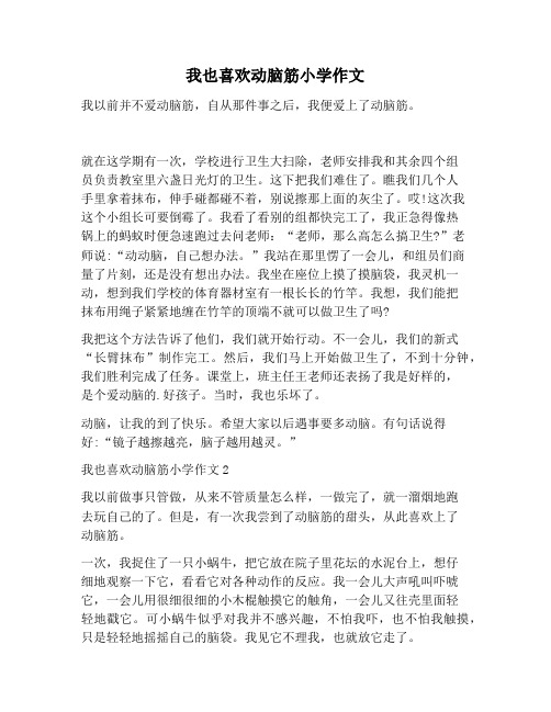 【作文范文】我也喜欢动脑筋小学作文