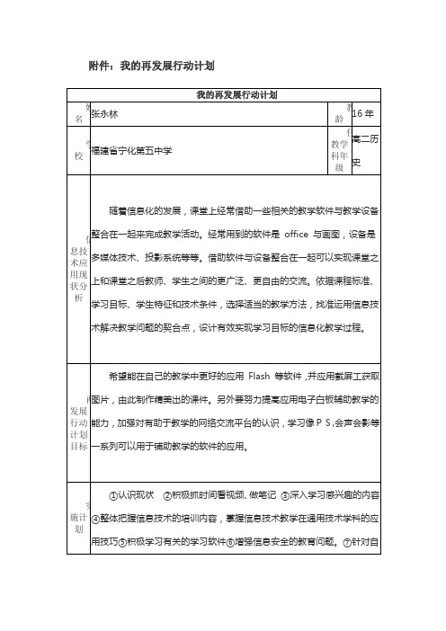 张永林：我的再发展行动计划