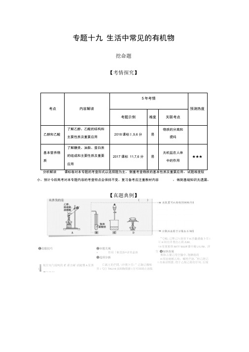 2020年新课标版高考化学一轮复习：19_专题十九生活中常见的有机物