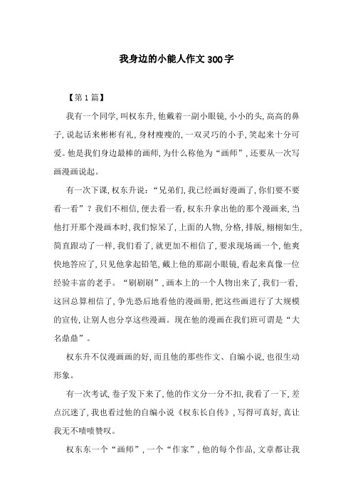 我身边的小能人作文300字
