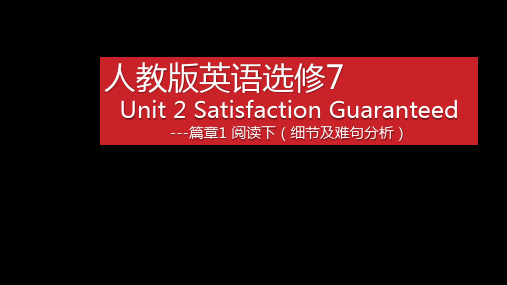 人教新课标选修7Unit 2 Satisfaction Guaranteed 阅读课件(共14张PP