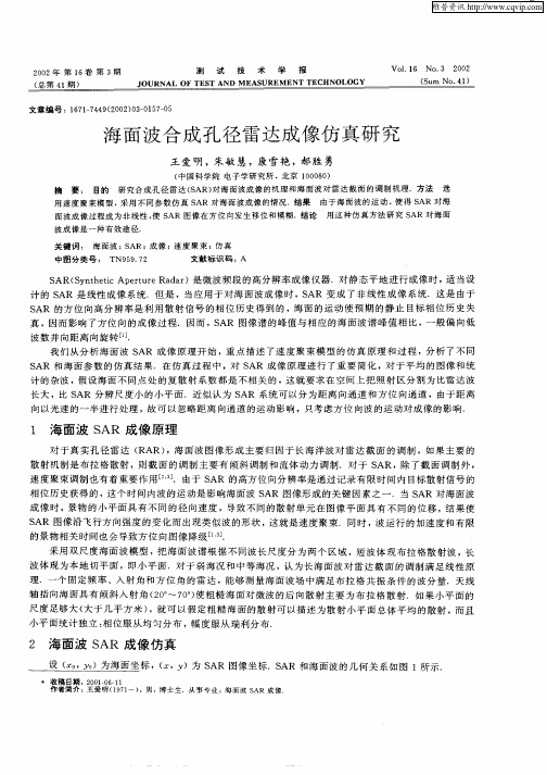 海面波合成孔径雷达成像仿真研究