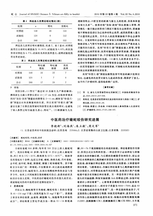 中医药治疗蝮蛇咬伤研究进展