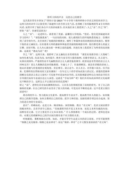 聆听大师的声音  反思自己的教学