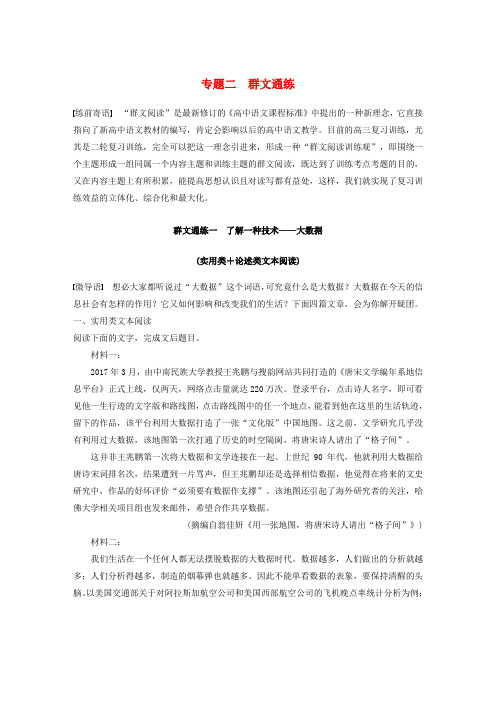 (浙江专用)2019高考语文二轮复习 精准提分练 第二章 创新题型精练 专题二 群文通练 一 了