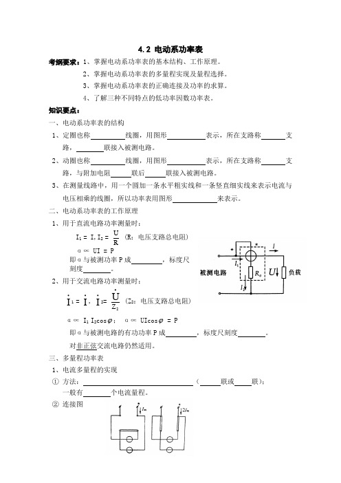 电动系功率表