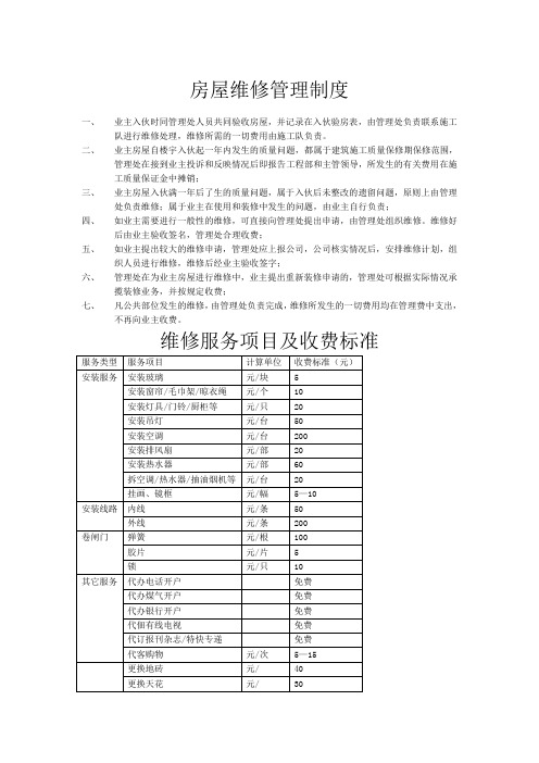 房屋维修管理手册