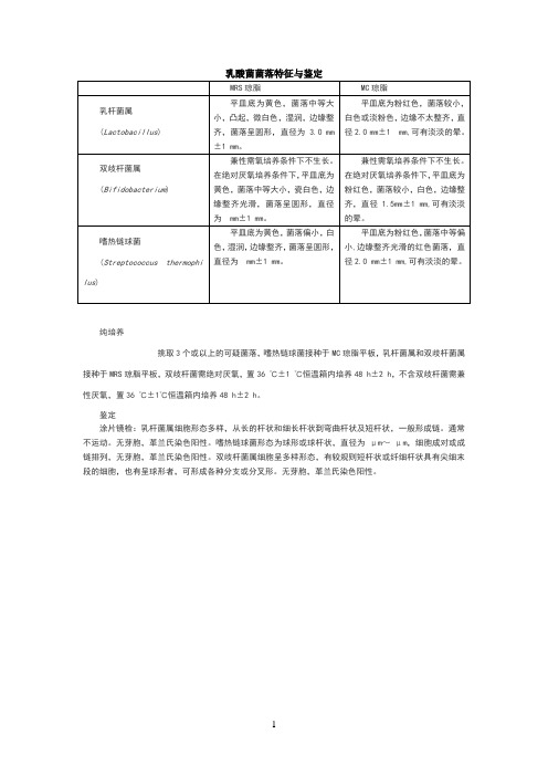 乳酸菌菌落特征与鉴定