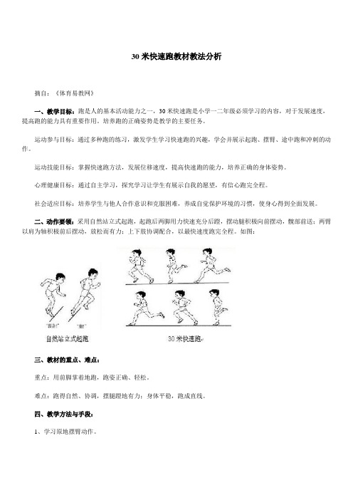 30米快速跑教材教法分析