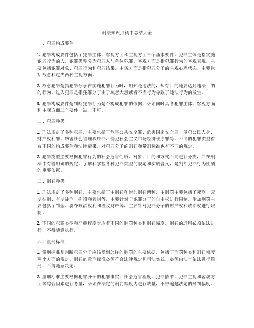 刑法知识点初中总结大全