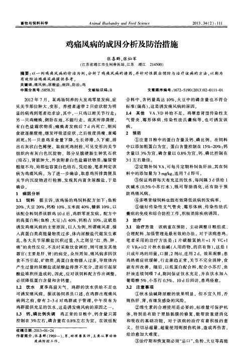 鸡痛风病的成因分析及防治措施