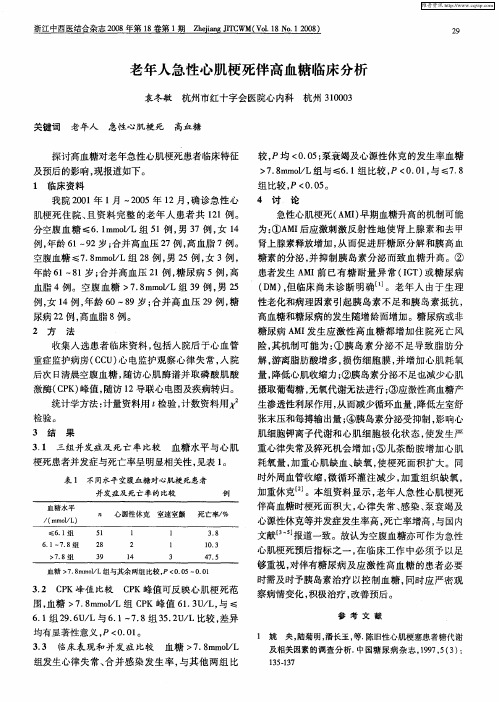 老年人急性心肌梗死伴高血糖临床分析
