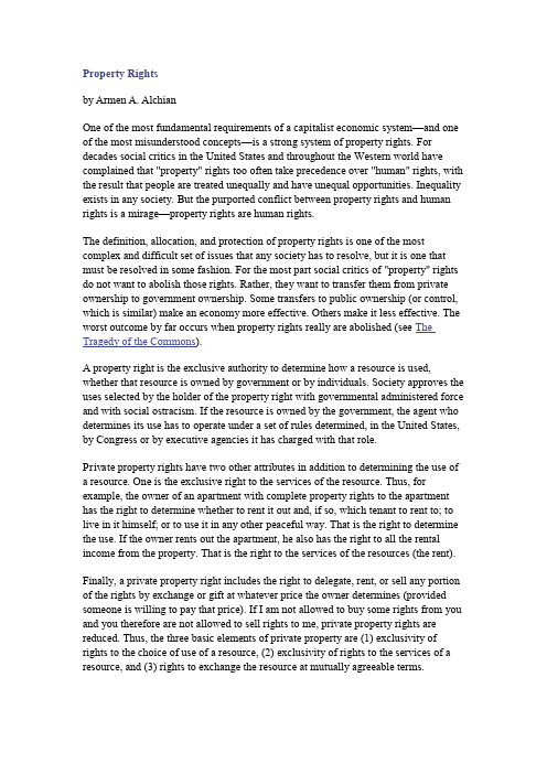 Property Rights—By Alchian